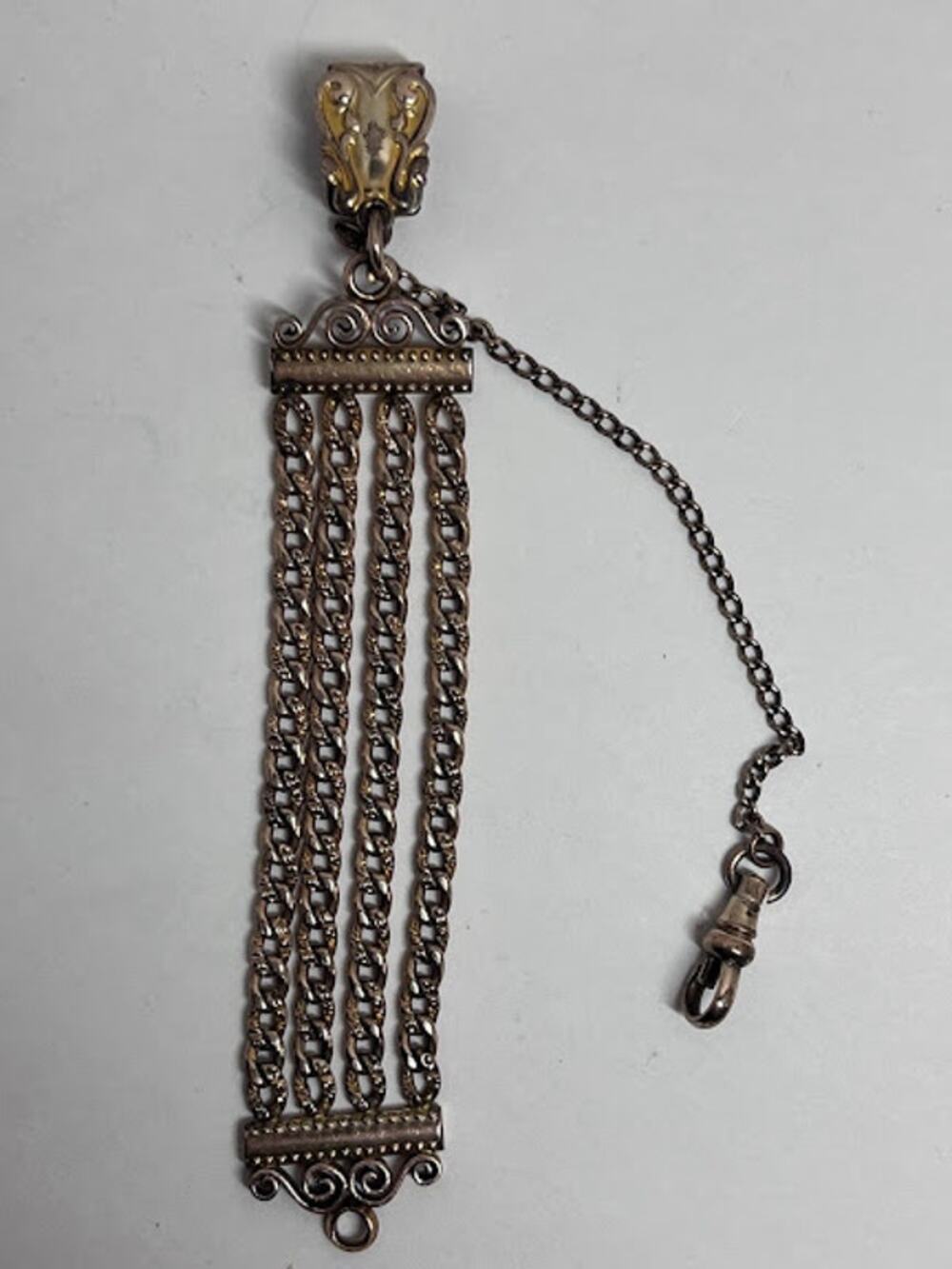 Victorian Nonpareil GF Chain Fob w Clip Lobster Claw Pocket Watch Accessories